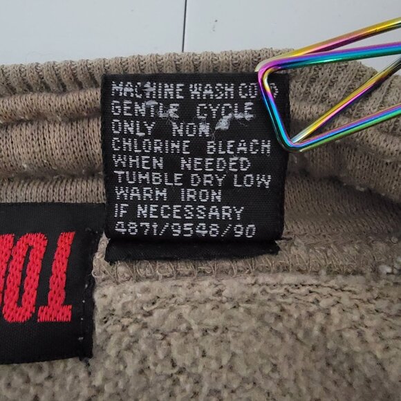 Todays News Men Designer Sweatshirt Sz L 1/4 Button & Tie Pullover Beige Classic - Picture 14 of 15